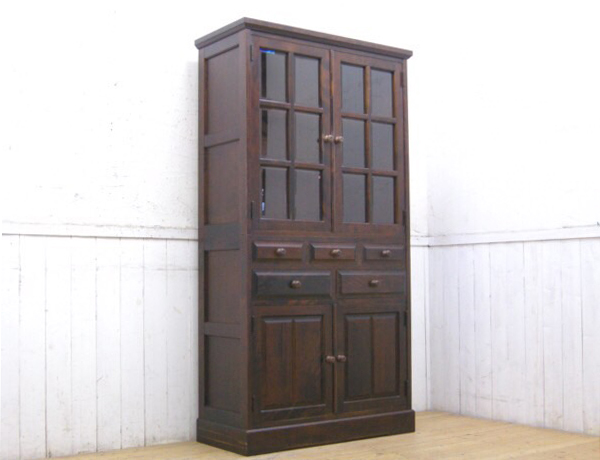 天然木食器棚の買取